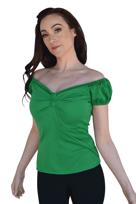 Green Pin-Up Button Top