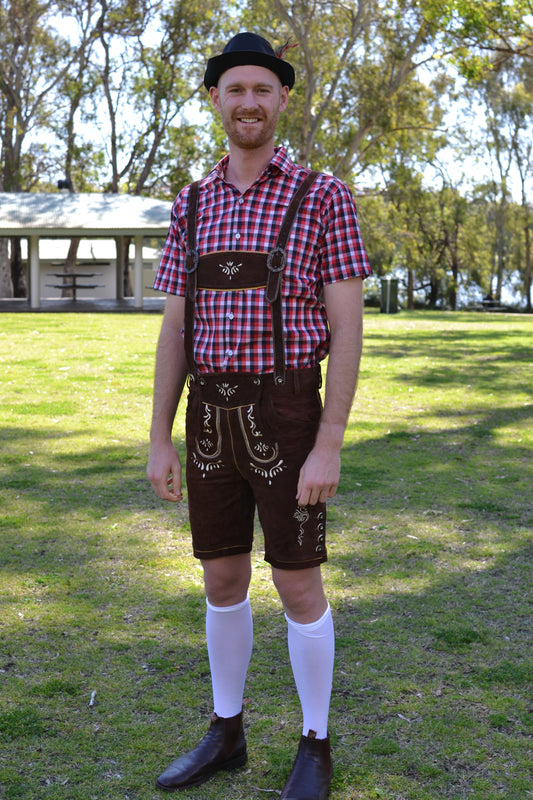 Chocolate Brown Authentic Leather German Lederhosen