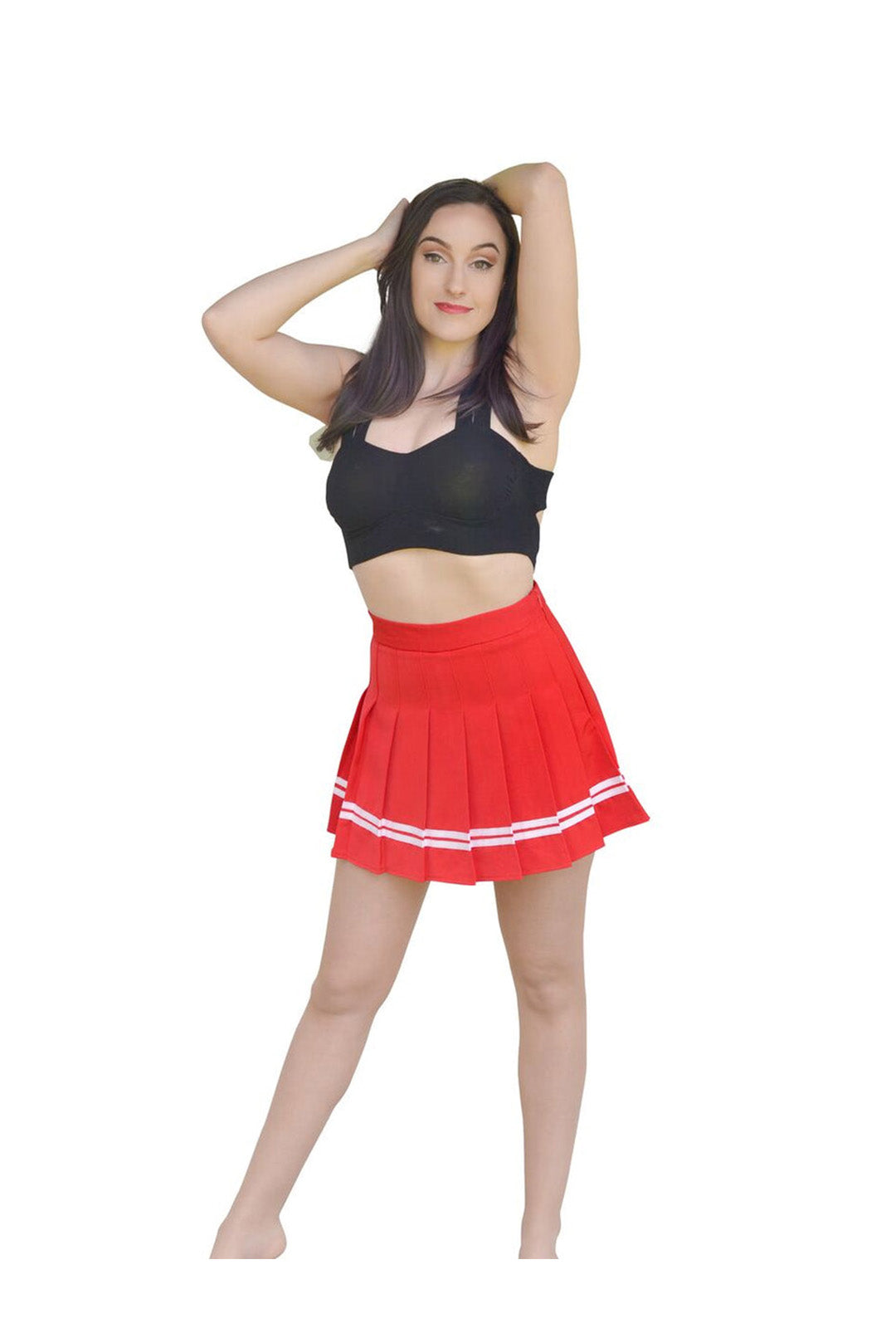 Red Tennis Pleat Skirt