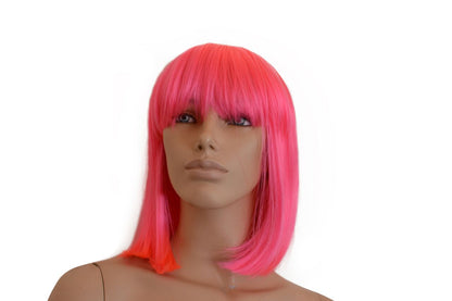 Deluxe Fluro Pink Bob Wig