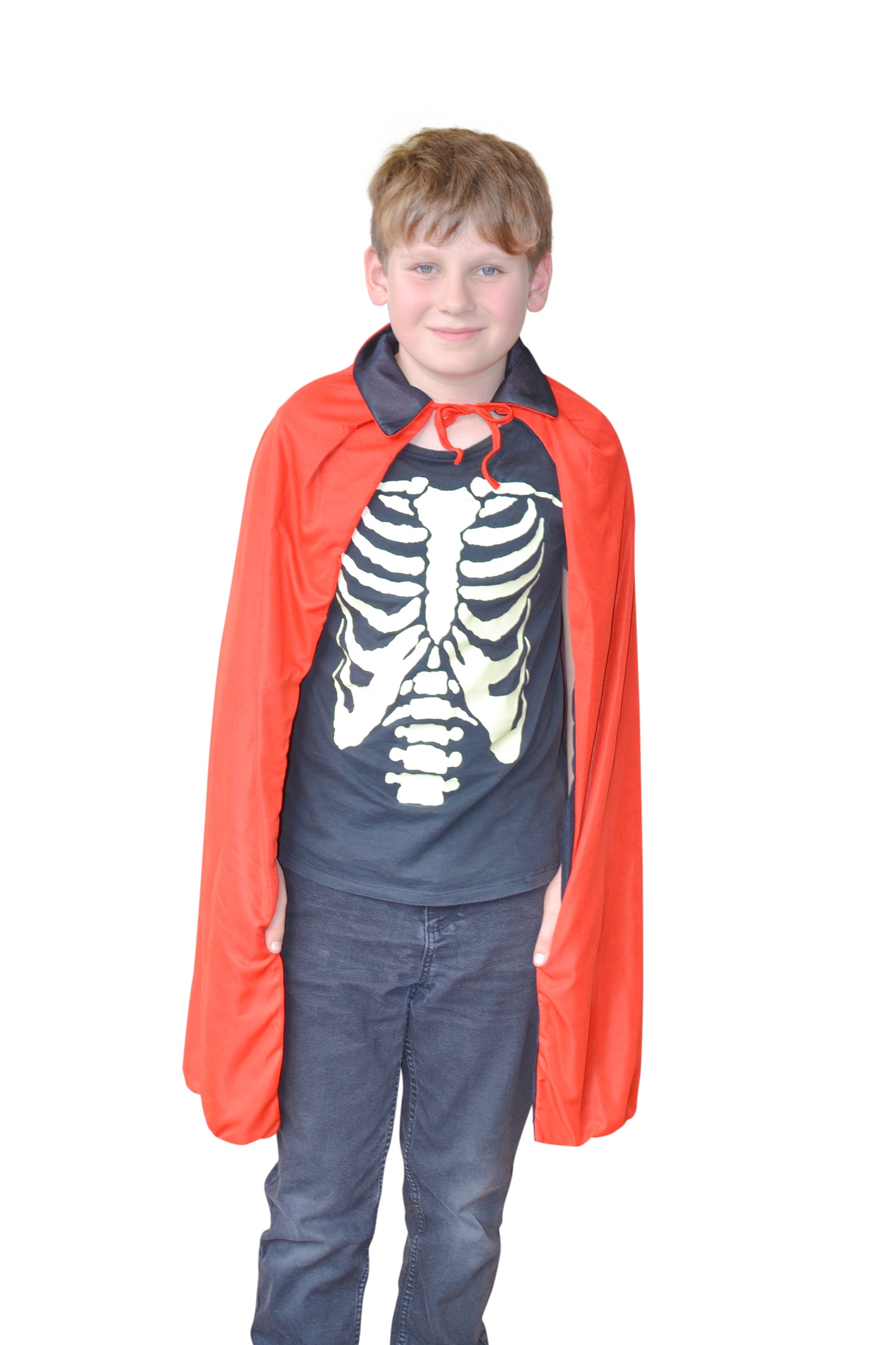 Kid's 90cm Black and Red Reversible Vampire Cape
