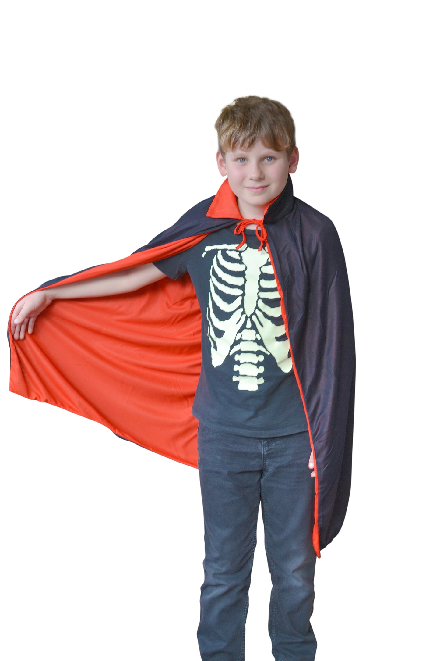 Kid's 90cm Black and Red Reversible Vampire Cape