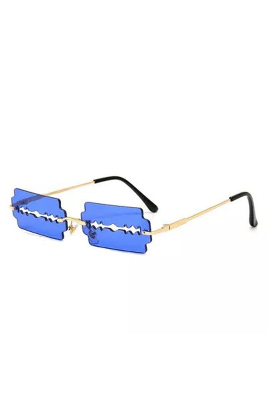 Dark Blue Razor Blades Fashion Glasses