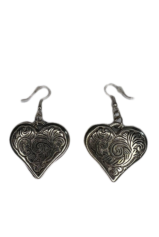 Silver Heart Steampunk earrings