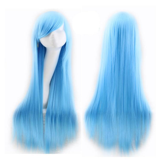 Sky Blue Long Straight Cosplay Wig