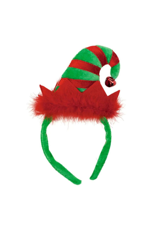 Elf Stripy Hat with Bell Headband