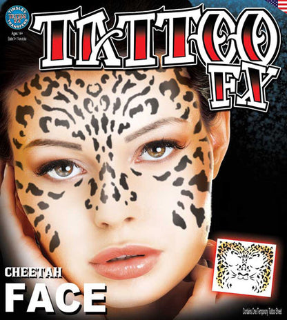 Cheetah Full Face Tattoo