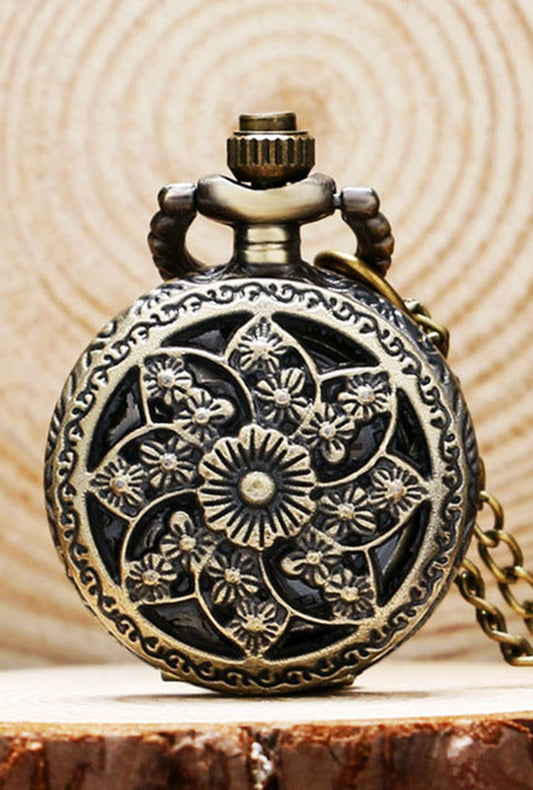 Floral Bronze Pocket Watch (H)
