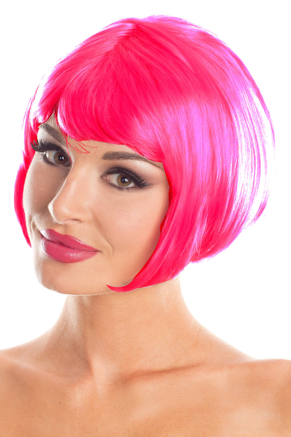 Fluro Pink Bob Party Wig