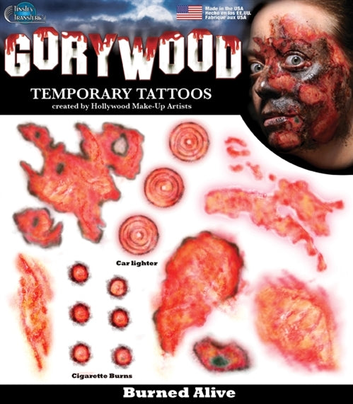 Burned Alive Marks Temporary Tattoos