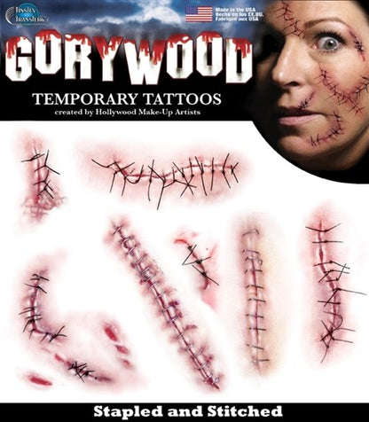 Stitched and Stapled Temporary Tattoos