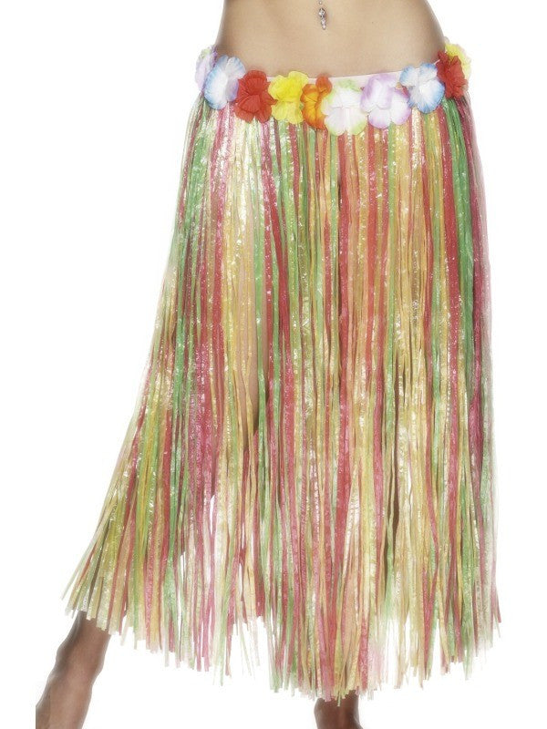 Hawaiian Grass Skirt Long Rainbow