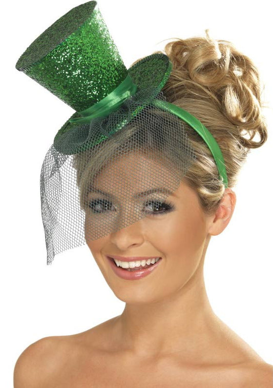 Glittery Green Top Hat Headband
