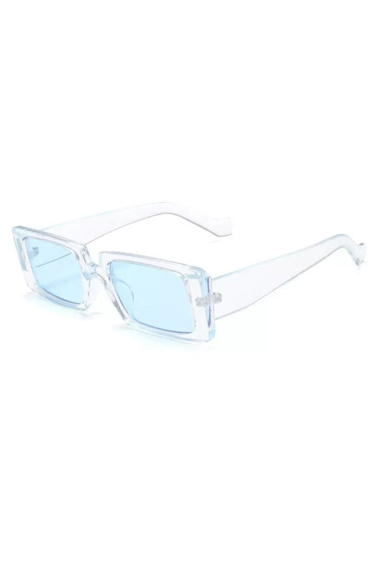 Fashion Clear Blue Rectangle Glasses
