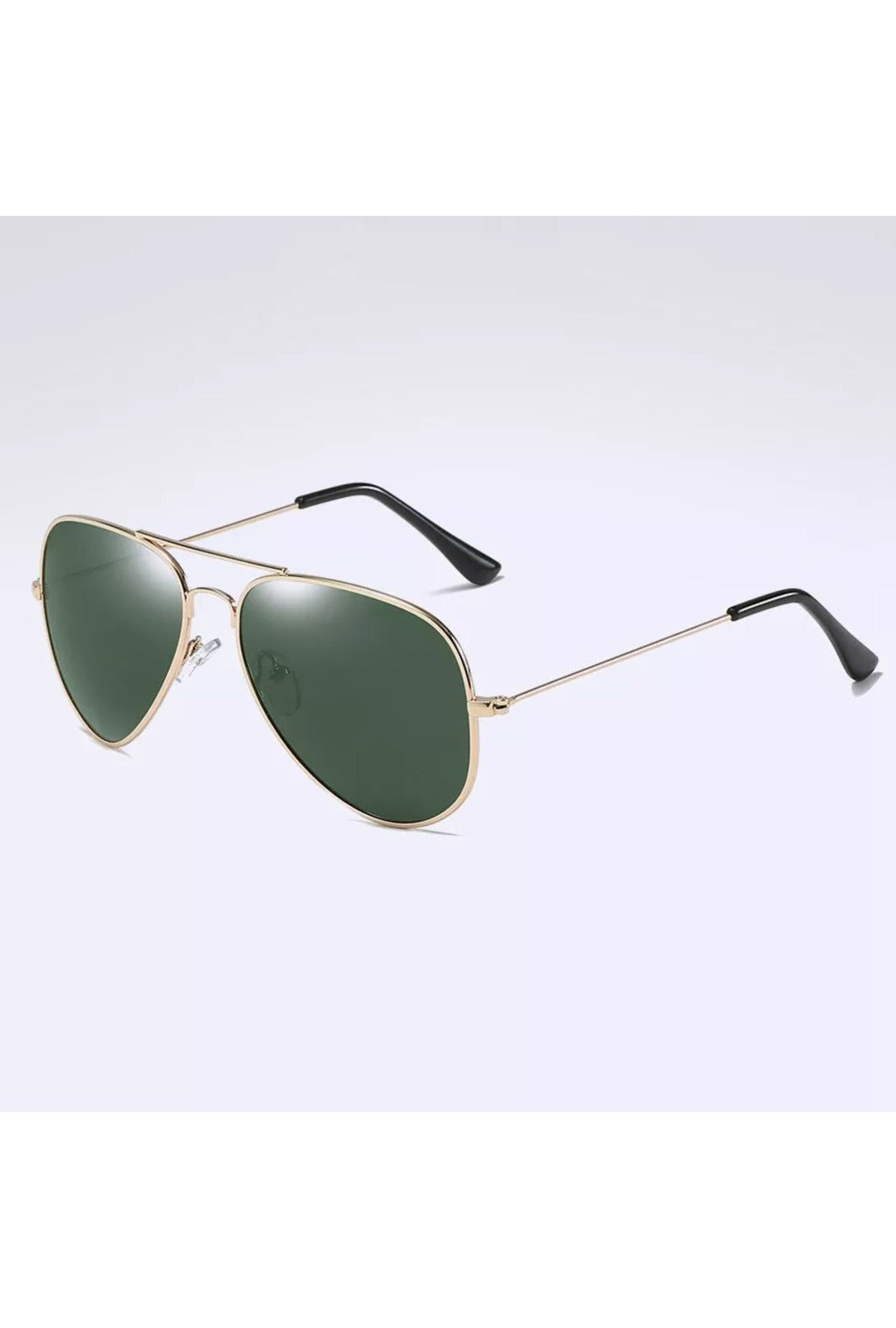 Deep Green & Gold Aviator Glasses