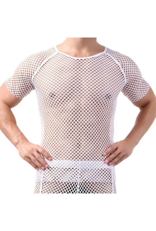 White Fishnet T-Shirt