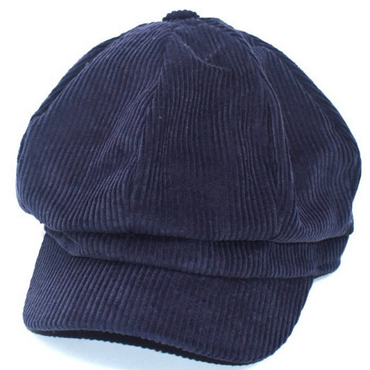 Navy Corduroy News Boy Cap