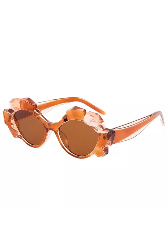 Fashion Orange Crystal Frame Glasses
