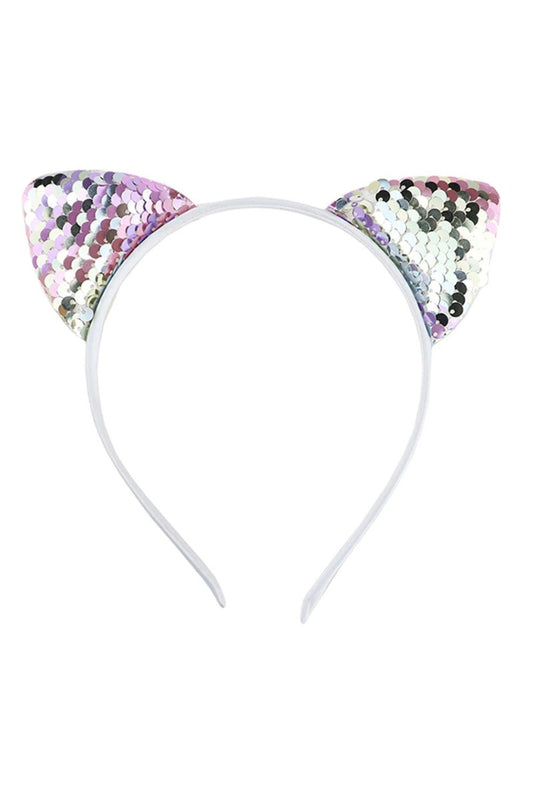 Pink, Purple & Silver Sequin Cat Ears