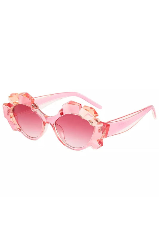 Fashion Rose Pink Crystal Frame Glasses