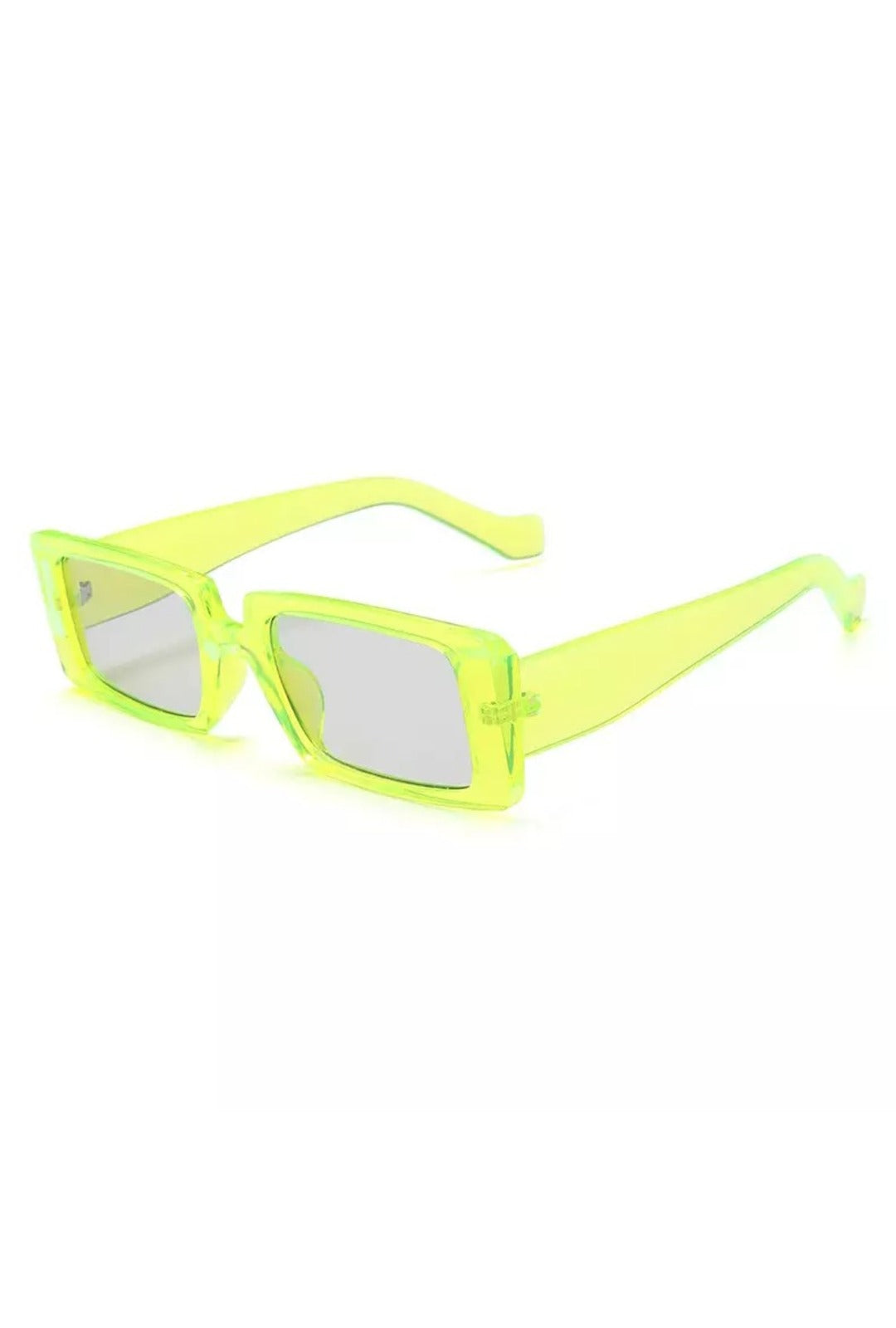 Fashion Fluorescent Yellow Rectangle Glasses