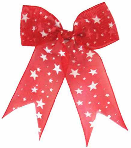 Red Bow with Stars