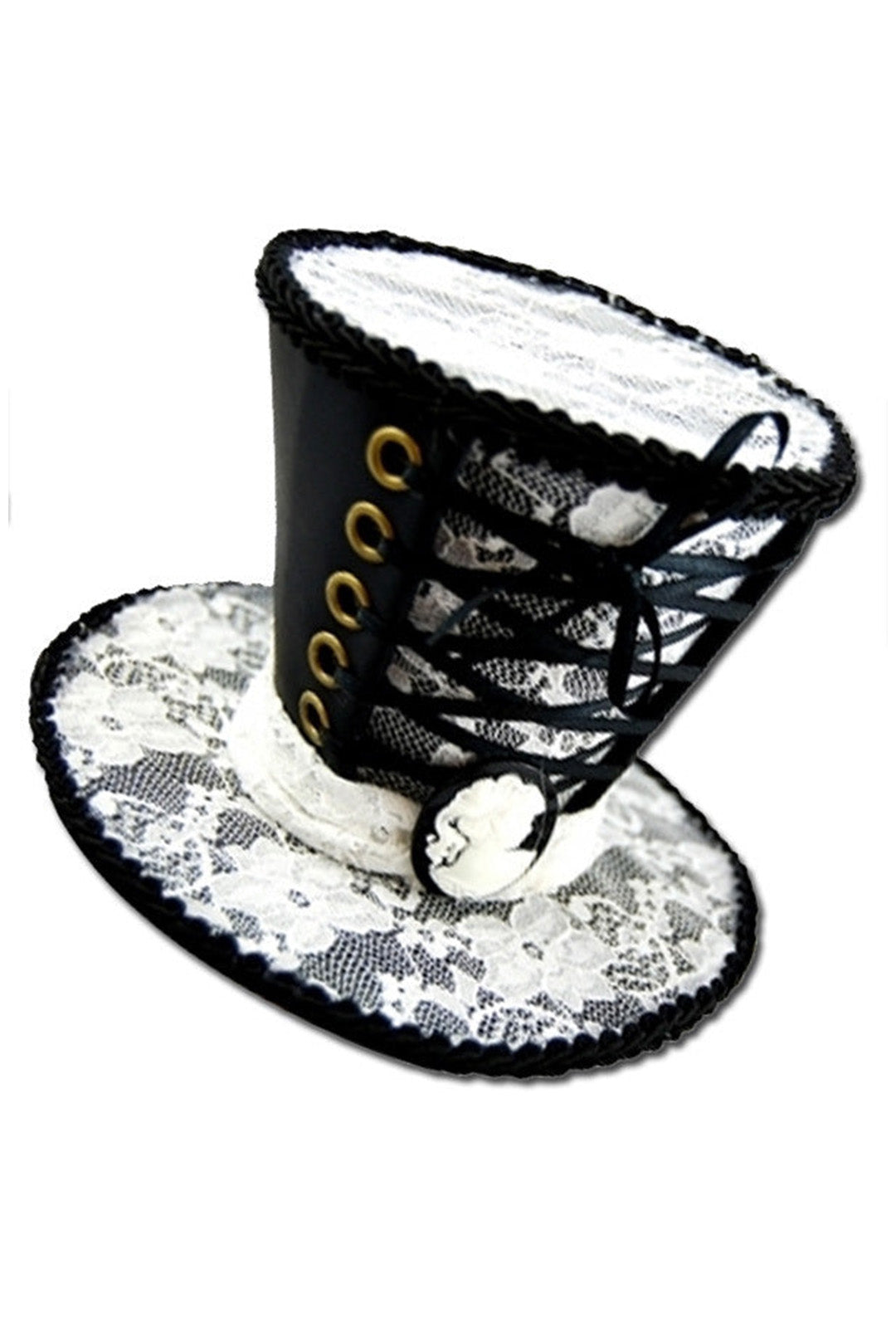 Black & White Mini Top Hat Hair Clip