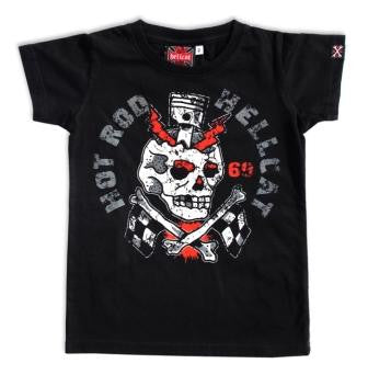 HotRod HellKid T-shirt Skull and flags