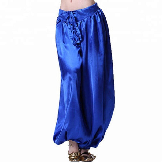 Royal Blue Satin Harem Pants