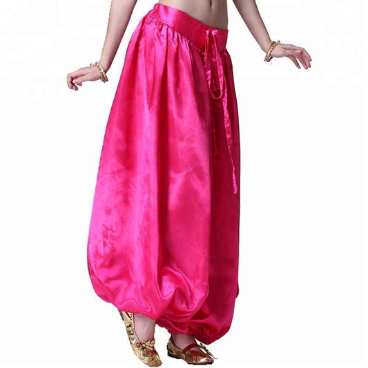 Hot Pink Satin Harem Pants