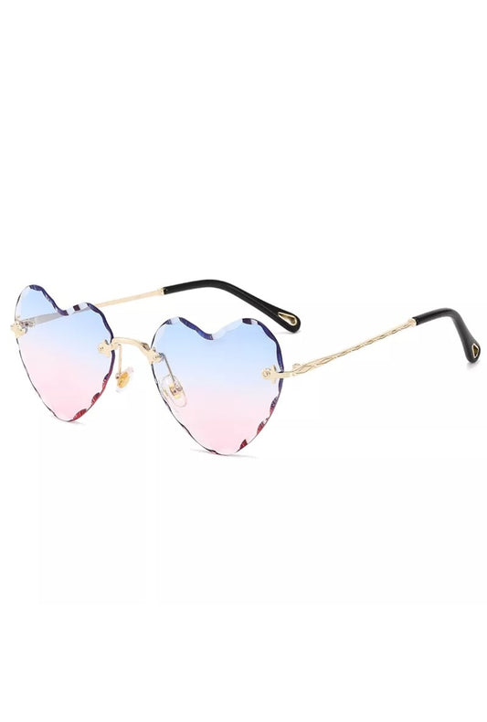 Gradient Light Blue to Pink Heart Glasses