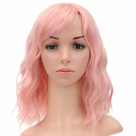 Deluxe Shoulder Length Loose Wave Light Pink Wig