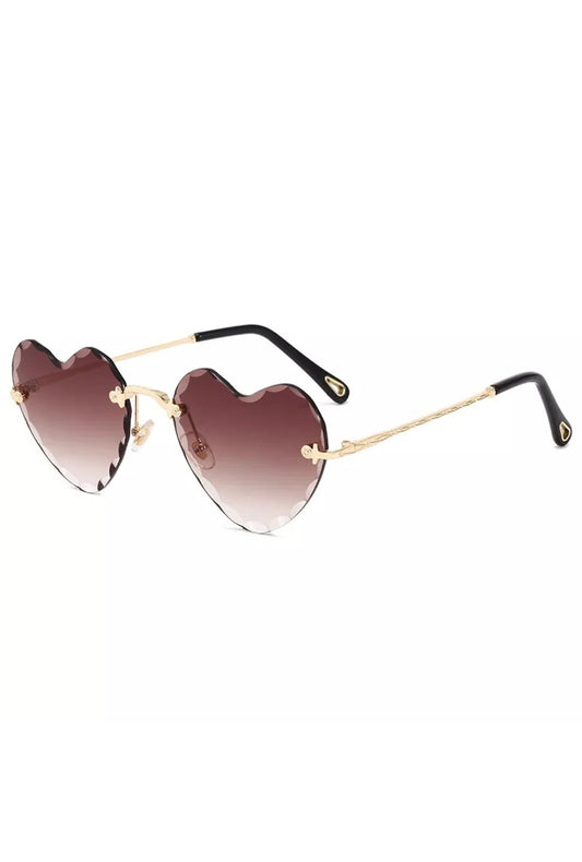 Gradient Brown to Light Brown Heart Glasses