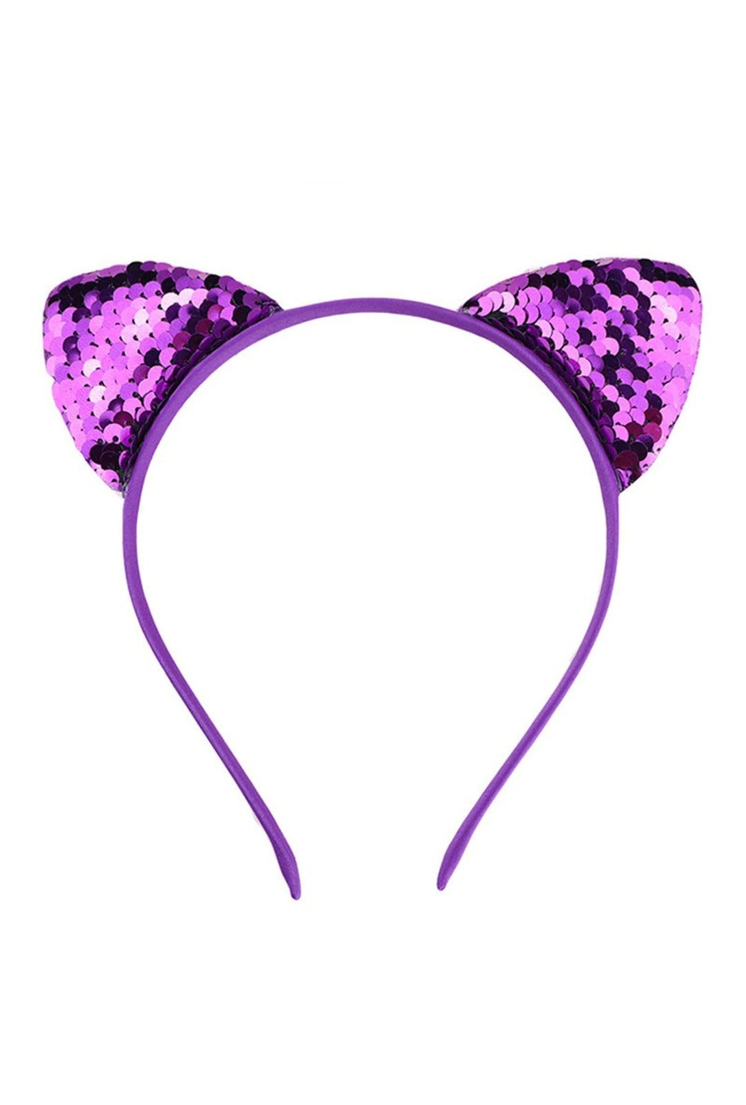 Purple & Silver Sequin Cat Ears