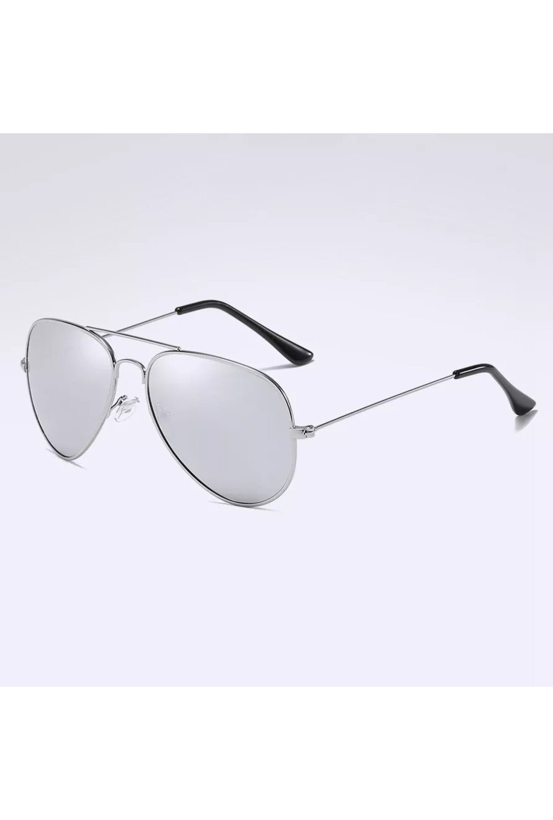 Reflective Silver Aviator Glasses