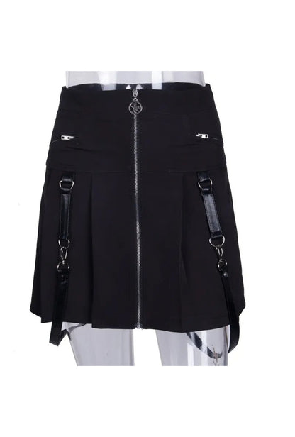 Black Suspender Skater Skirt