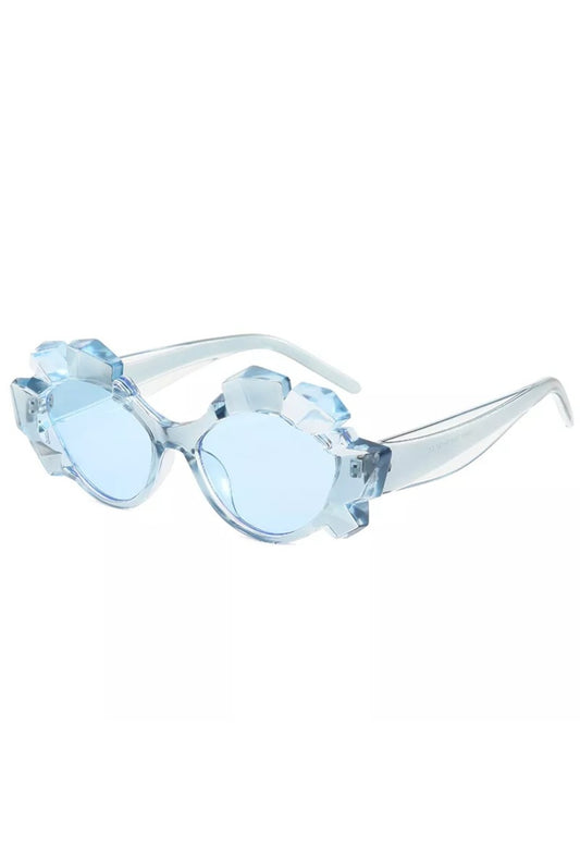 Fashion Blue Crystal Frame Glasses
