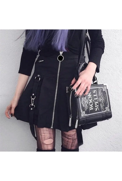 Black Suspender Skater Skirt