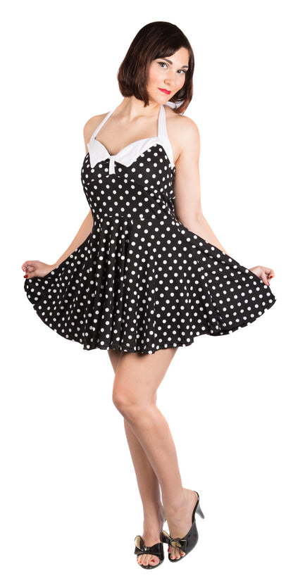 Black & White Polka Dot Mini Dress