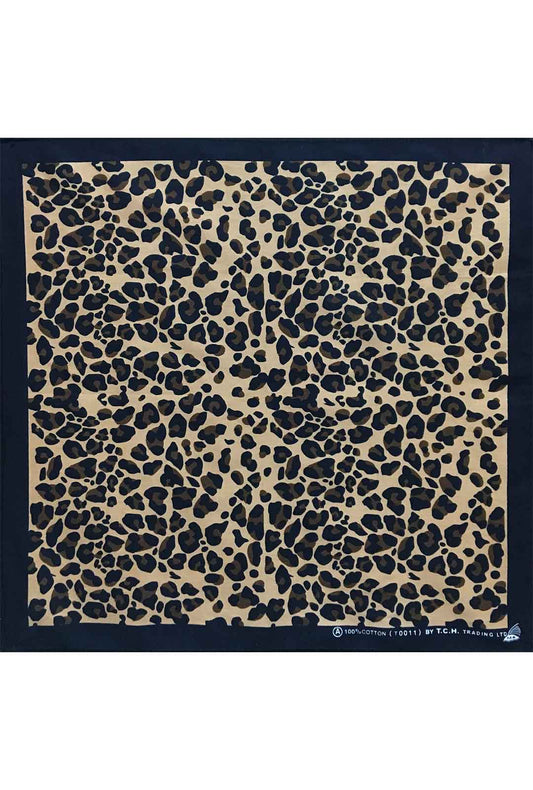Leopard Print Bandana with black border