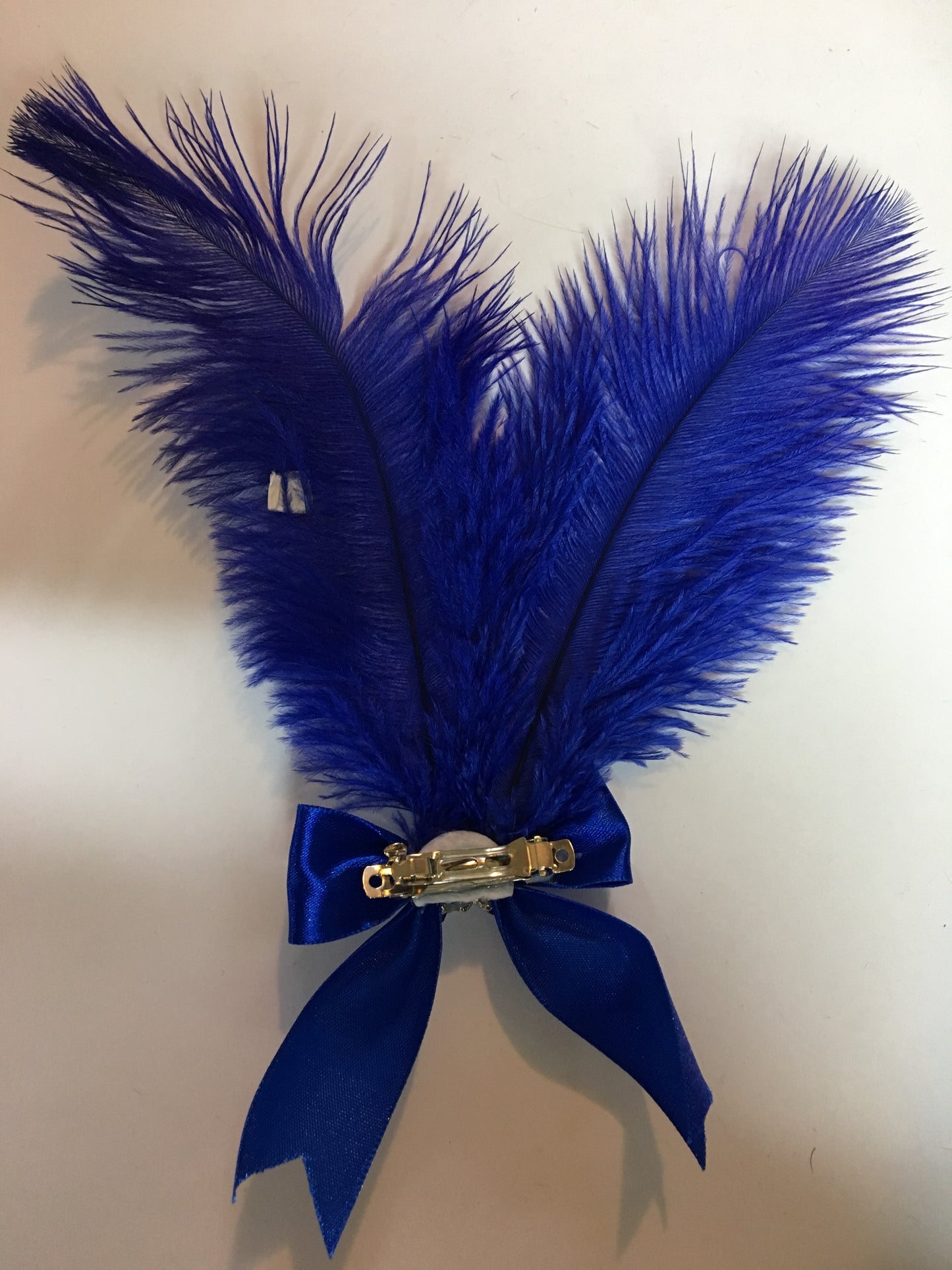 Royal Blue Gatsby Feather Bow Hair Clip