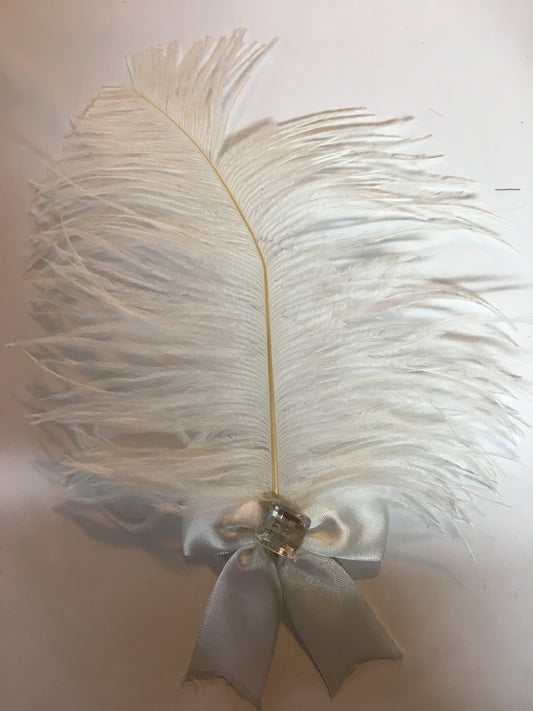 White Feather Hair Clip