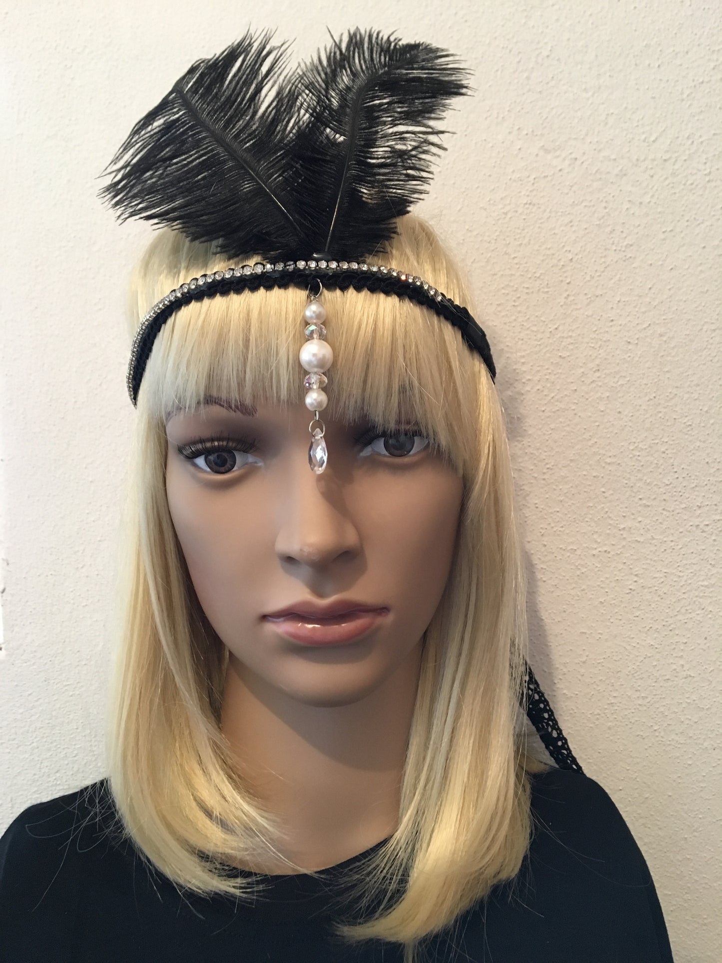 Black Diamante Gatsby Headband