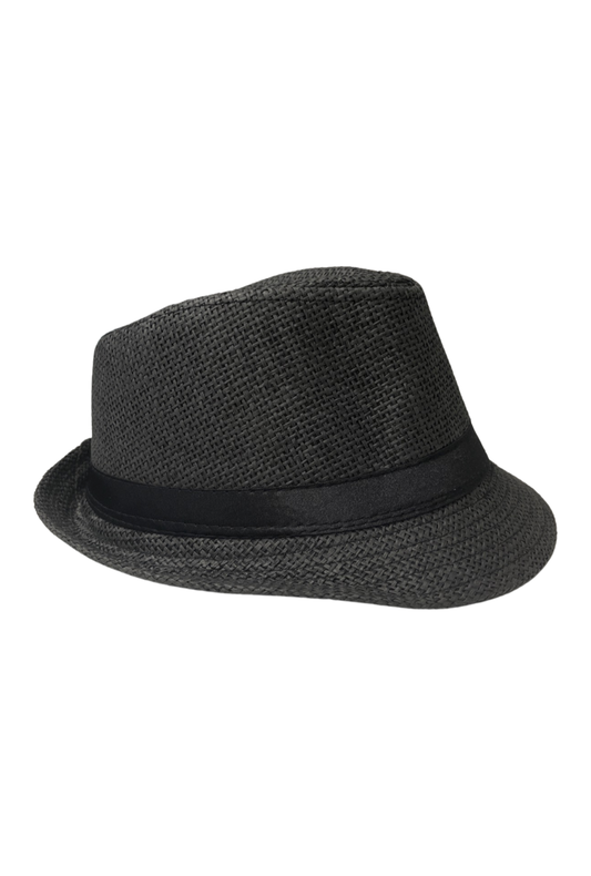 Dark Grey Trilby Hat With Black Band