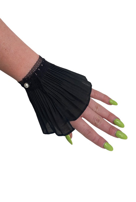 Black Crinkle Wrist Cuffs