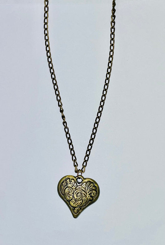 Steampunk Bronze Heart Necklace