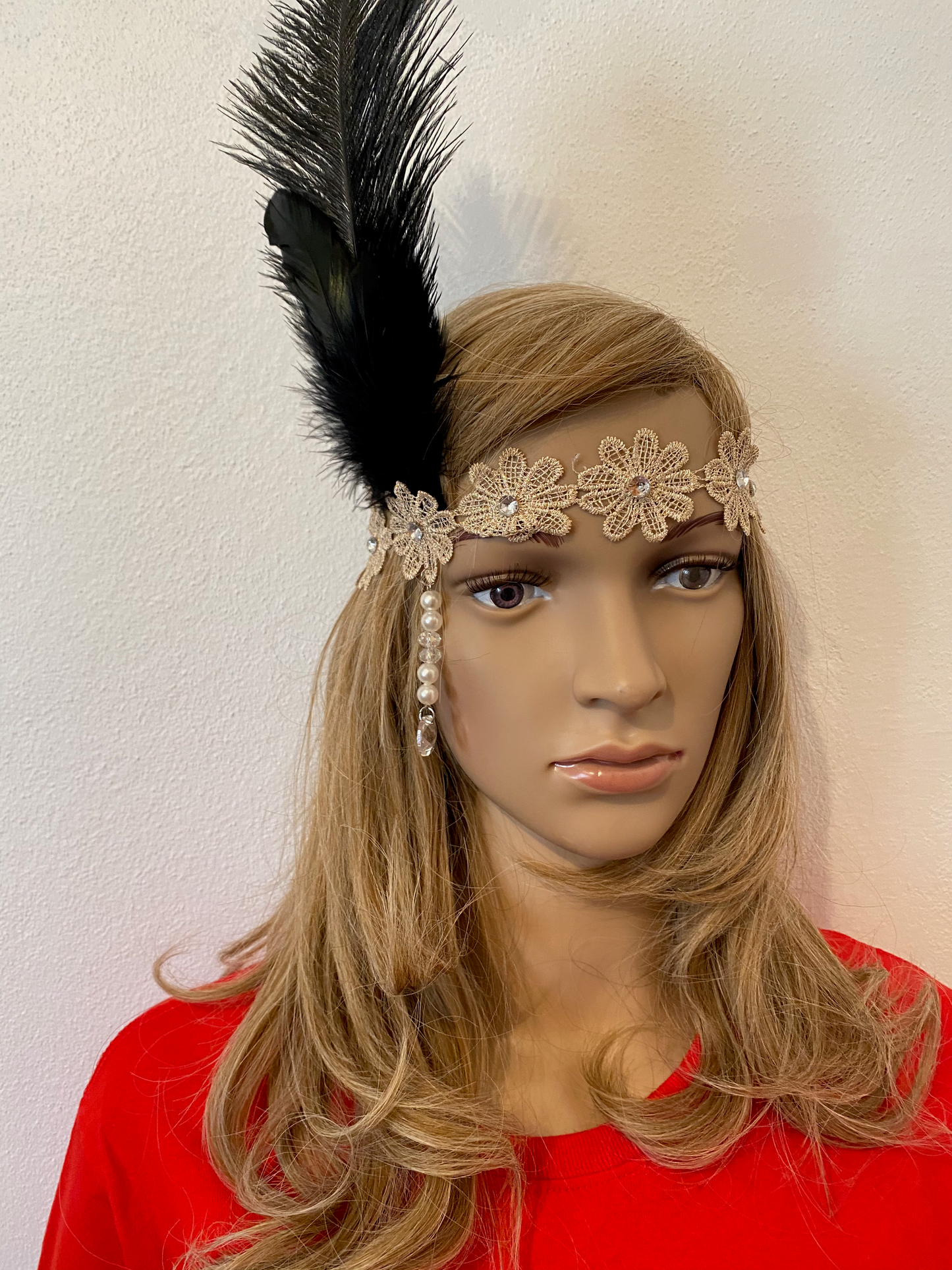 Rose Gold Floral Gatsby Headband