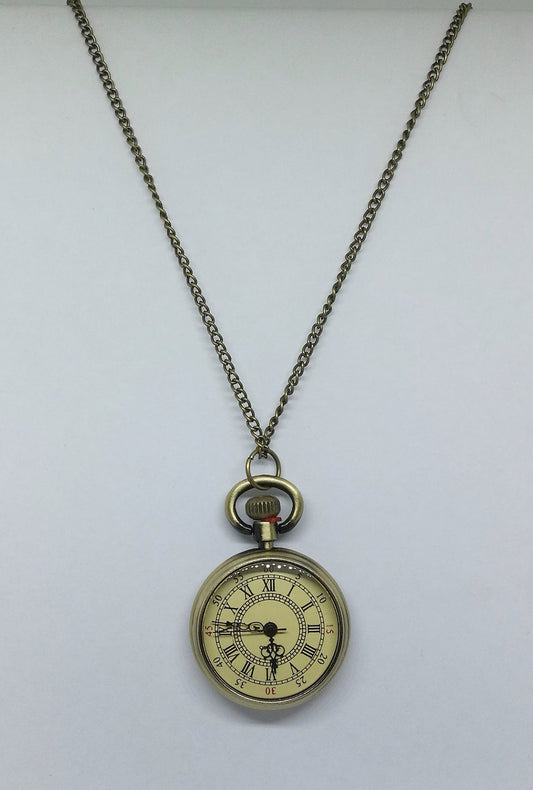 Vintage Style Open Faced Pocket Watch (G)
