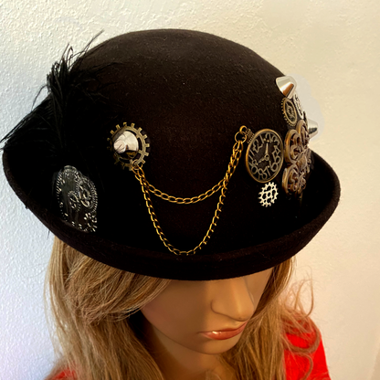 Cogs and Timer Steampunk Bowler Hat (GG)
