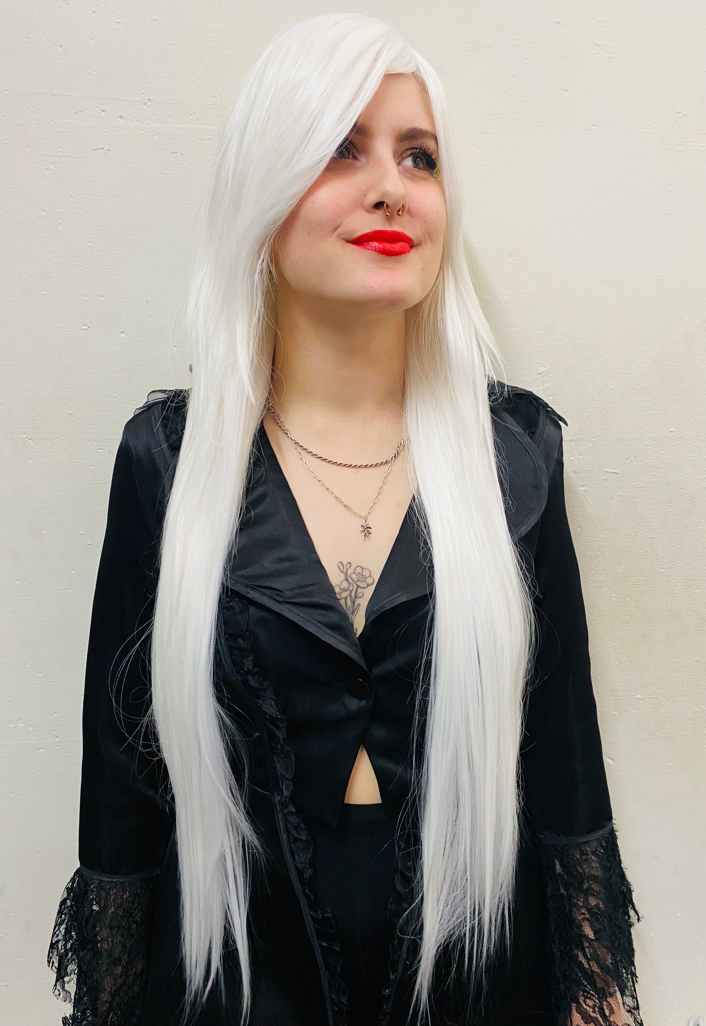 Deluxe Extra-Long Straight White Wig